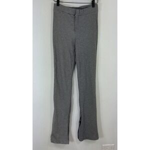 Zara Heathered Gray Stretch Knit Flared Fall Winter Trousers Pants M